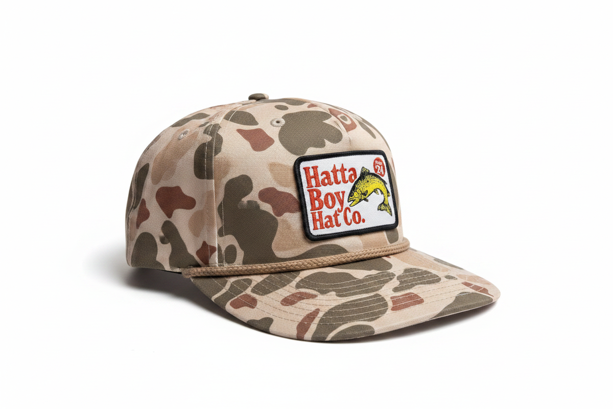 Hatta Boy Fish Co Hat - 3/4 Angle White Background