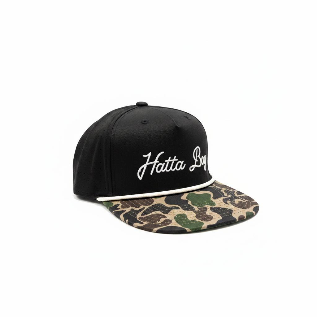 Black Camo Brim Front