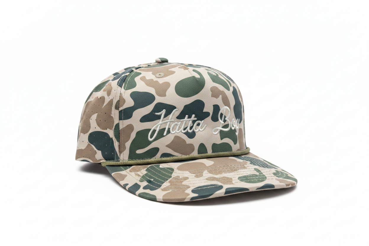 Hatta Boy Camo Snapback - White Background